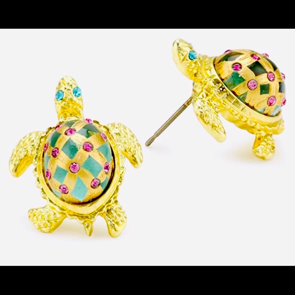 New Betsey Johnson Turtle Stud Earrings - Picture 6 of 16